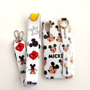 iPhone X/XS Mickey Mouse Soft shell Phone case cover w/ Lanyard Strap
